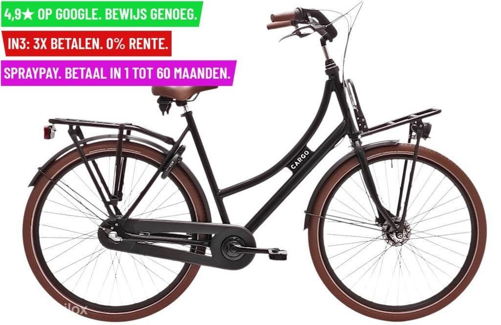 Cargo Dames 50cm R-brake Alu N3 mat-zw