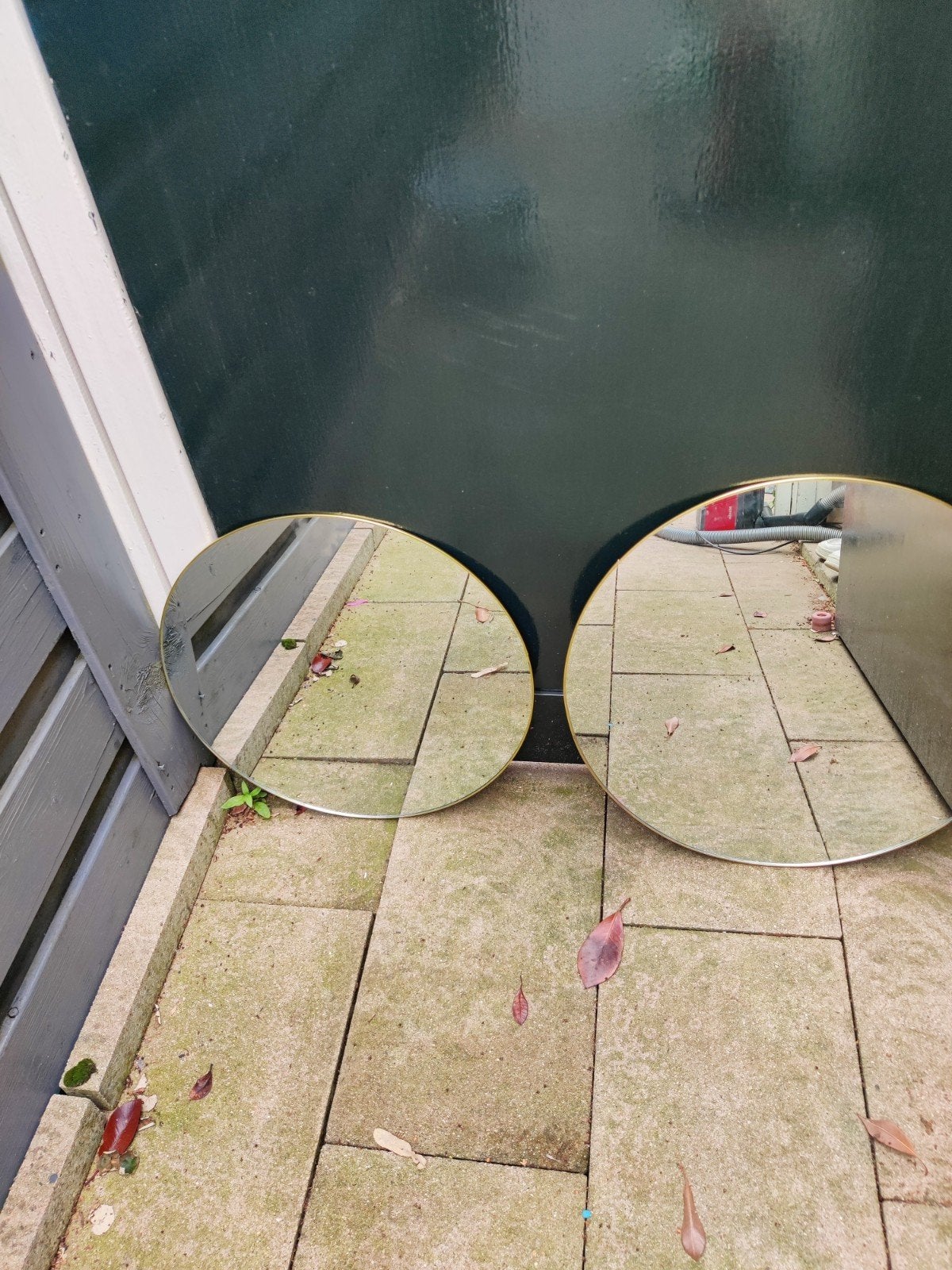 Twee gouden spiegels, Antiek en Kunst, Antiek | Spiegels, Ophalen of Verzenden, Rechthoekig, Minder dan 50 cm