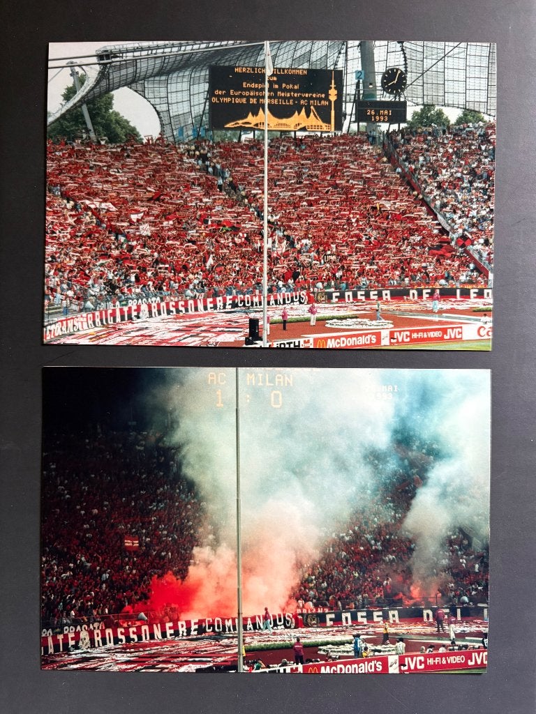 Foto’s AC Milaan - Marseille 1992-1993, Verzenden, Zo goed als nieuw, Buitenlandse clubs, Spelerskaart