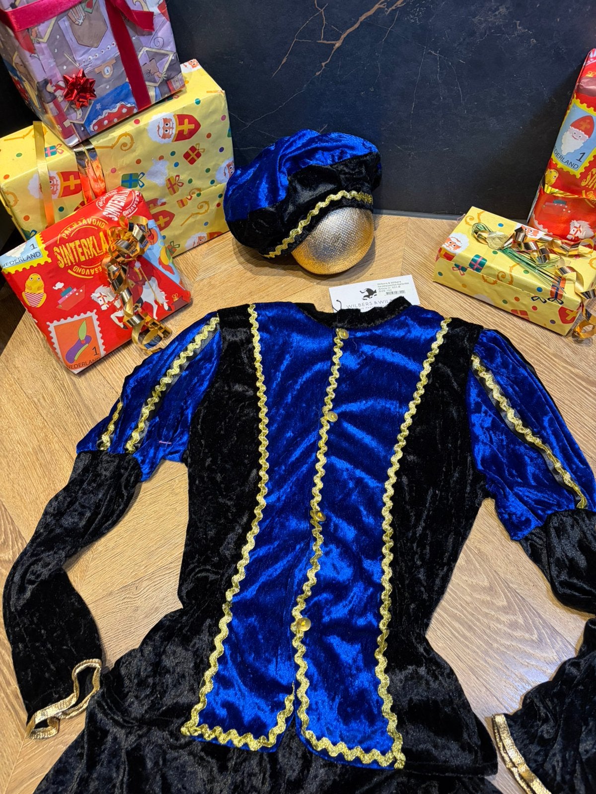 Pietenpak blauw zwart maat 152 nieuw set sinterklaas, Diversen, Sinterklaas, Ophalen of Verzenden, Zo goed als nieuw