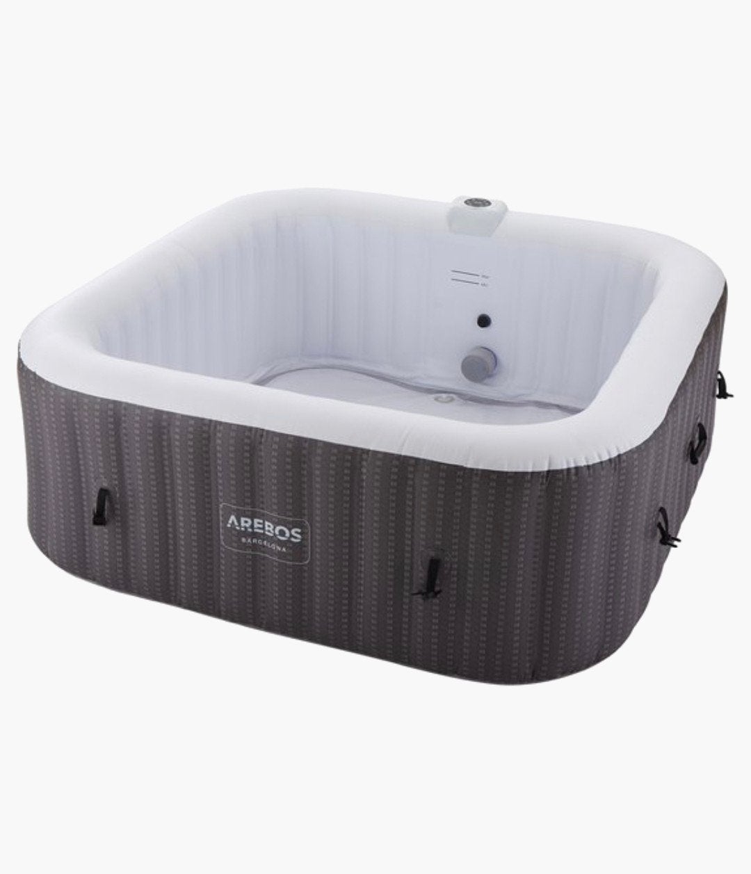 AREBOS Opblaasbare Jacuzzi Spa - 6 Personen, Antraciet, Ophalen, Nieuw, Afdekzeil, Opblaasbaar