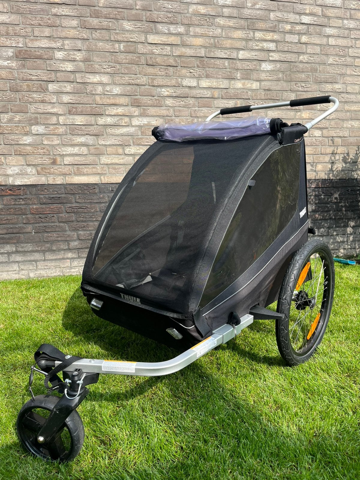 Thule Coaster XT fietskar zwart, Ophalen, Gebruikt, Opvouwbaar, Kinderkar