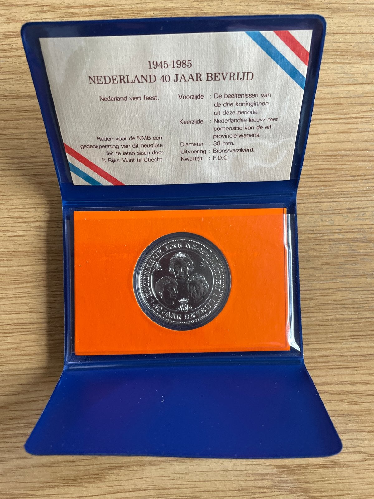Gedenkpenning 40 Jaar Bevrijding 1945-1985 Proof, Ophalen of Verzenden, Koningin Beatrix, Overige waardes, Losse munt