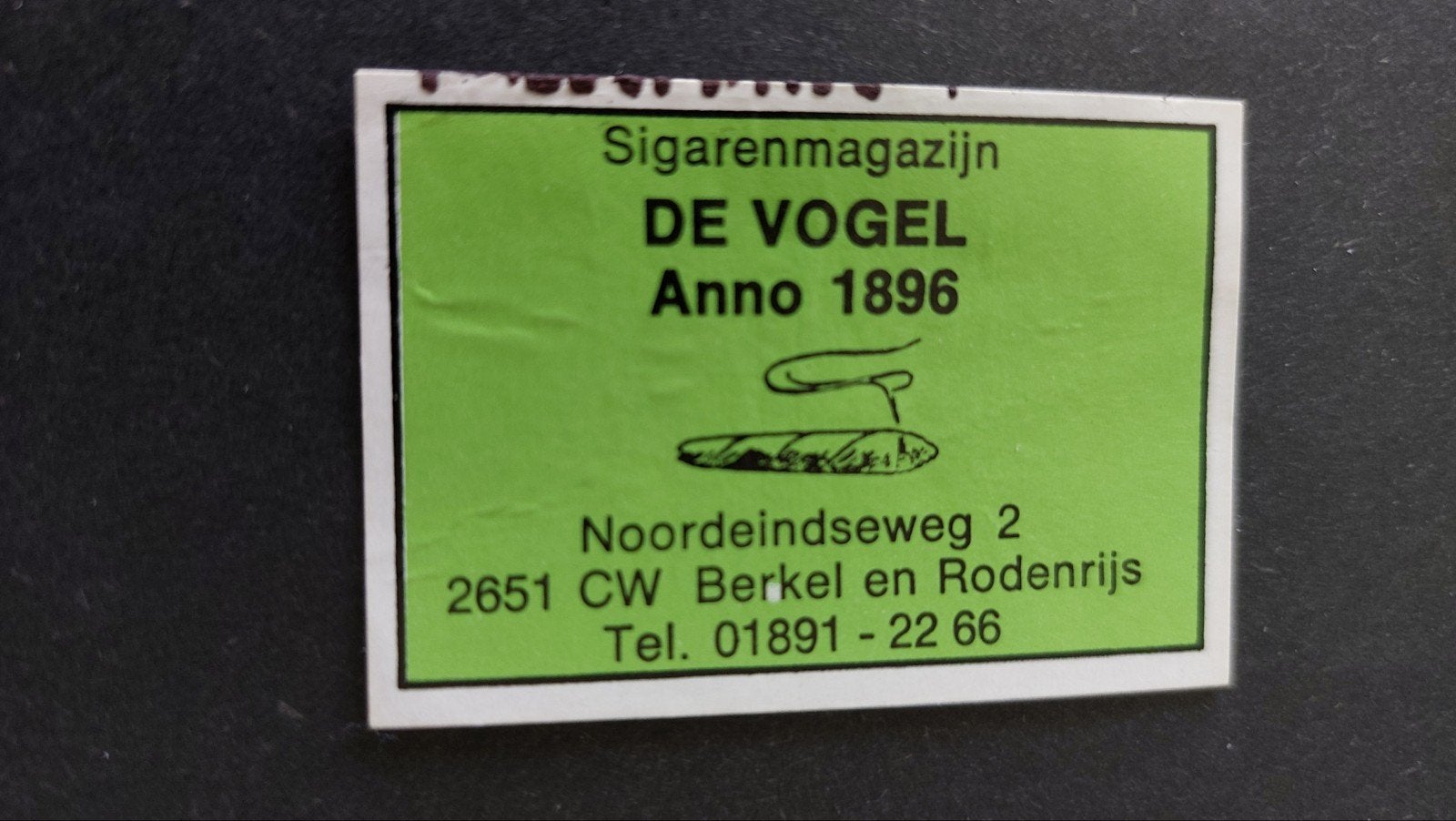 Luciferetiket, Berkel en Rodenrijs, Sigarenmagazijn De Vogel, Verzenden, Zo goed als nieuw, Luciferdoosjes of -merken