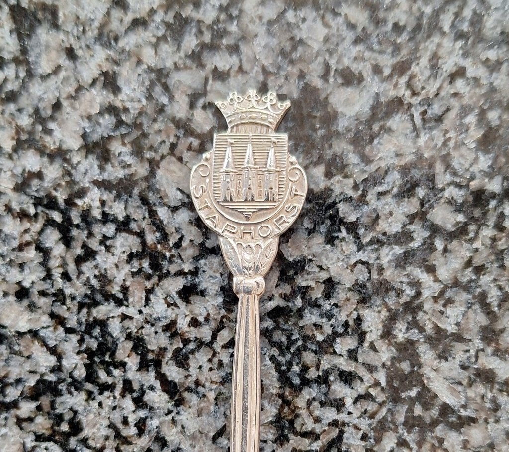 Verzilverd herinneringslepeltje van Staphorst 12.5 cm, Antiek en Kunst, Ophalen of Verzenden