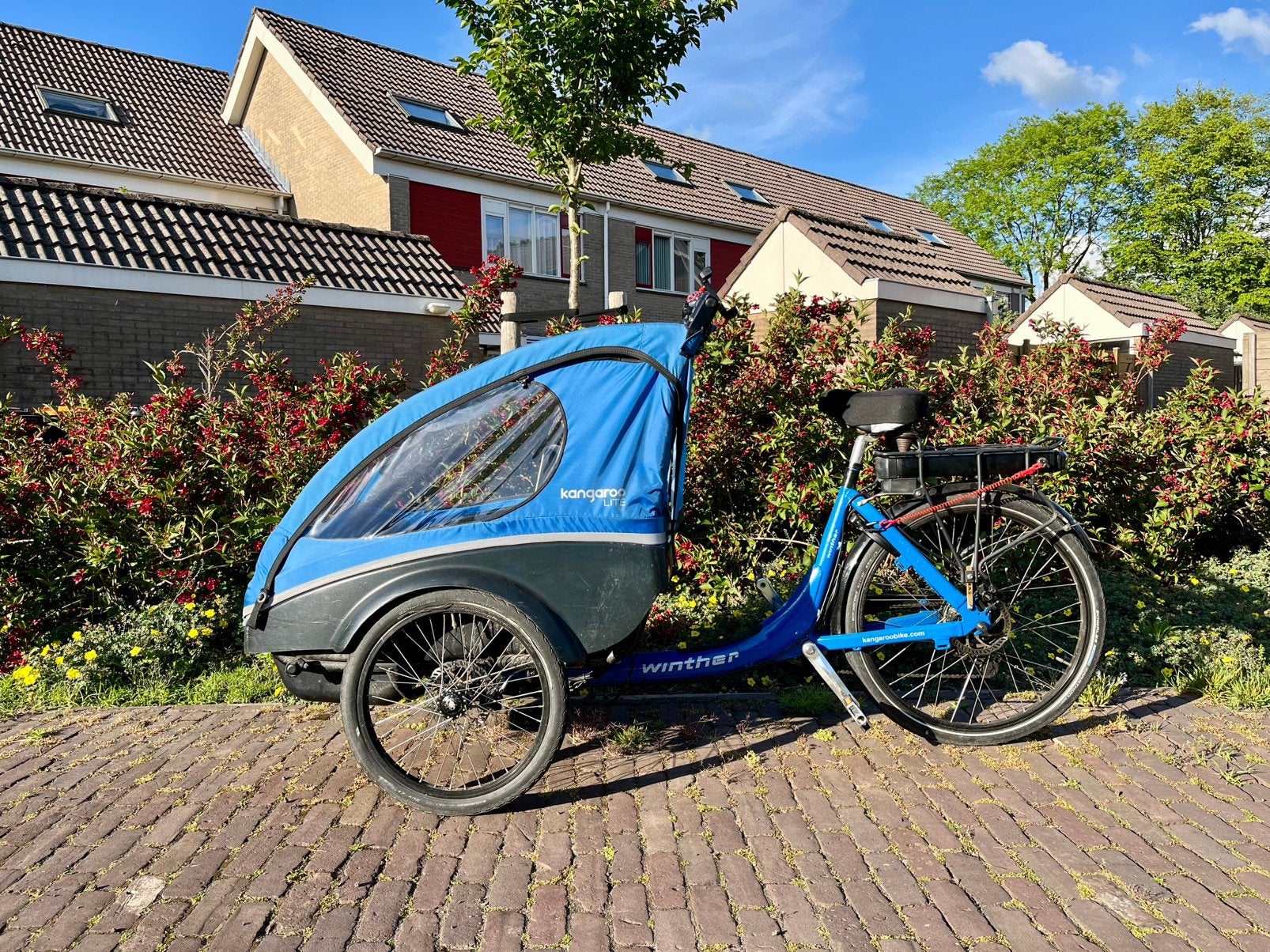 Elektrische bakfiets Winther Kangaroo Lite, Fietsen en Brommers, Fietsen | Bakfietsen, Ophalen, Zo goed als nieuw, 2 kinderen