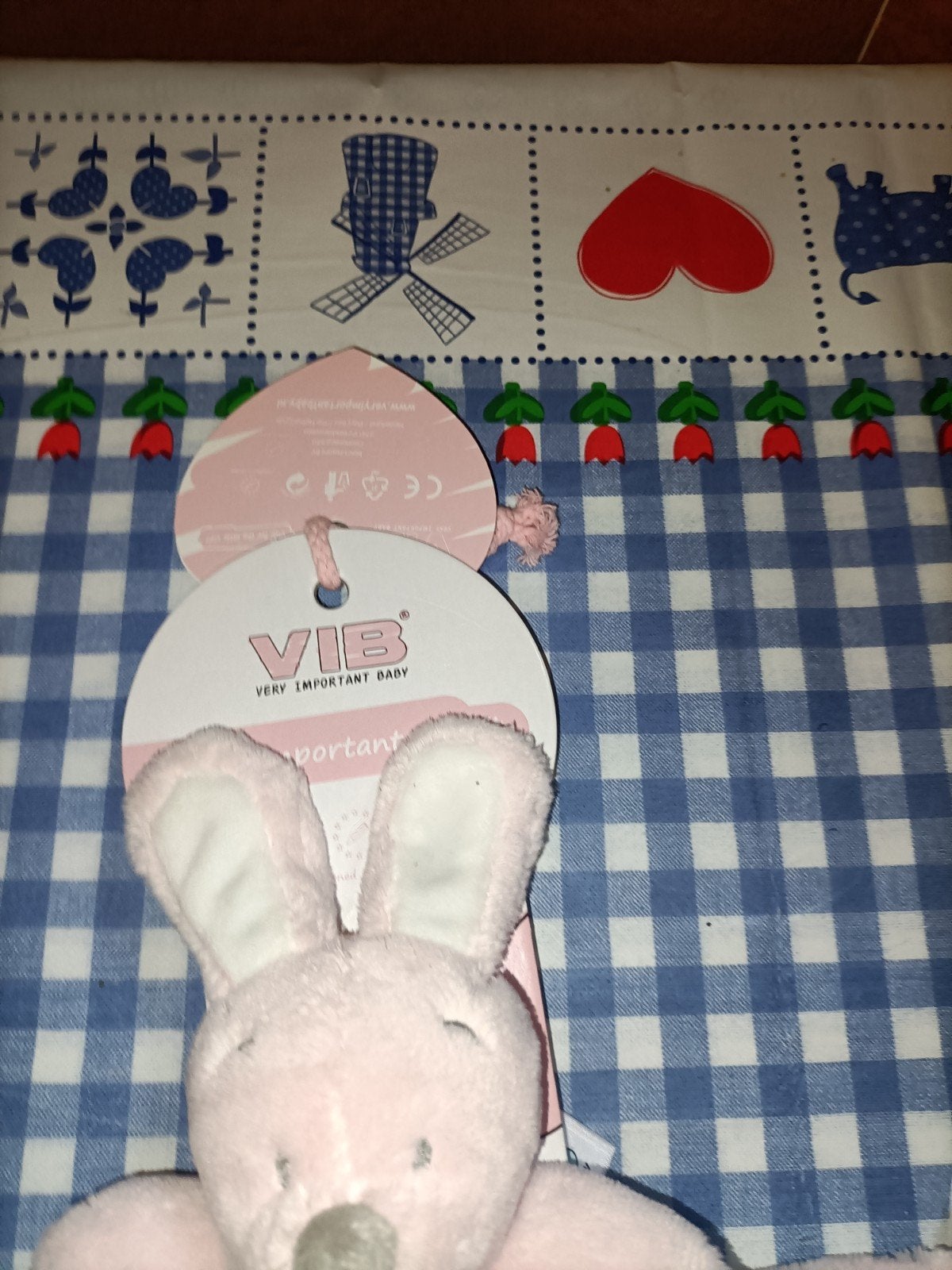 Roze konijn Knuffeldoekje VIB NIEUW, Ophalen of Verzenden, Zo goed als nieuw, Konijn