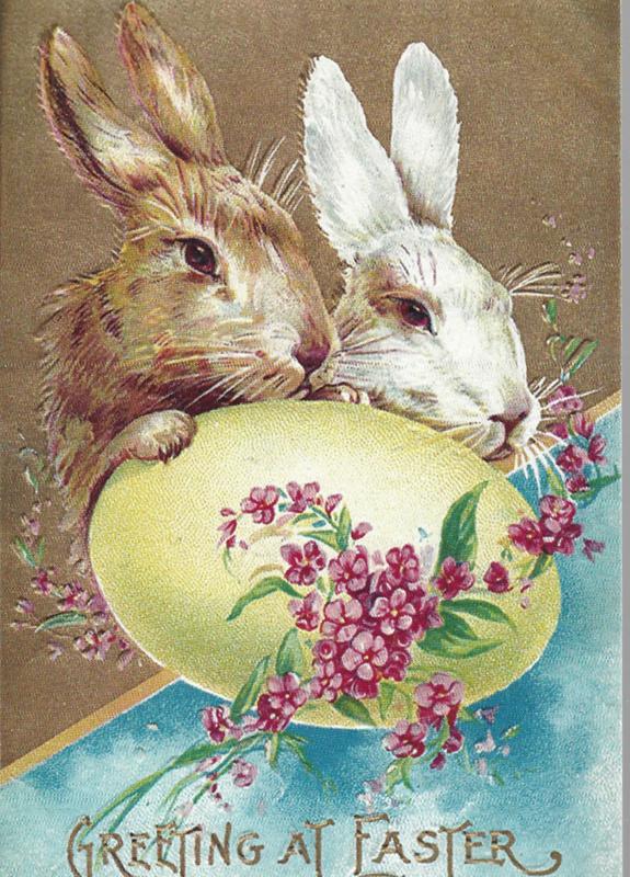 Pasen prentbriefkaart: Greeting at Easter {35}, Verzenden, 1980 tot heden, Ongelopen, Feest(dag)