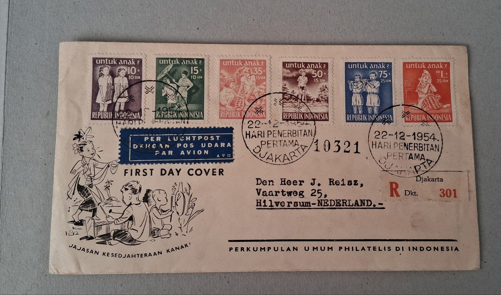 FDC Indonesië, Ophalen of Verzenden, Envelop
