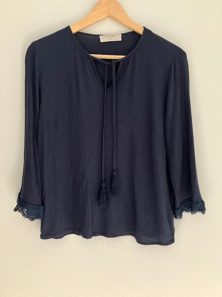 Blauwe blouse top blauw merk Cream maat S, Kleding | Dames, Blauw, Cream, Ophalen of Verzenden, Zo goed als nieuw