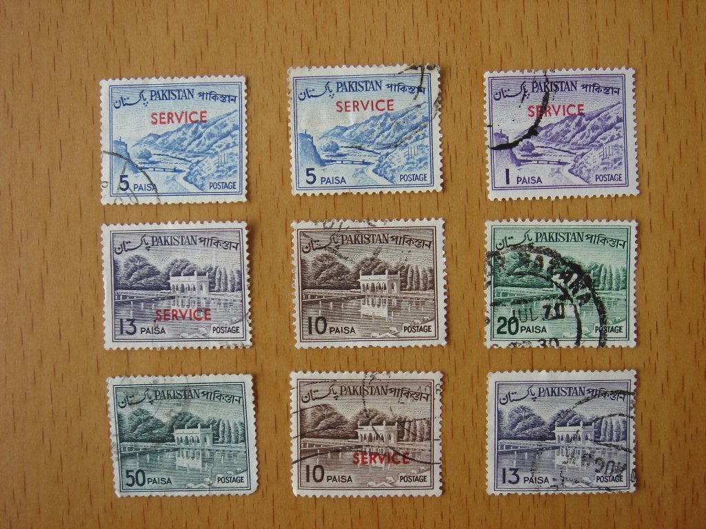 PAKISTAN 9 Postzegels, Postzegels en Munten, Postzegels | Azië, Ophalen of Verzenden, Gestempeld, Zuid-Azië