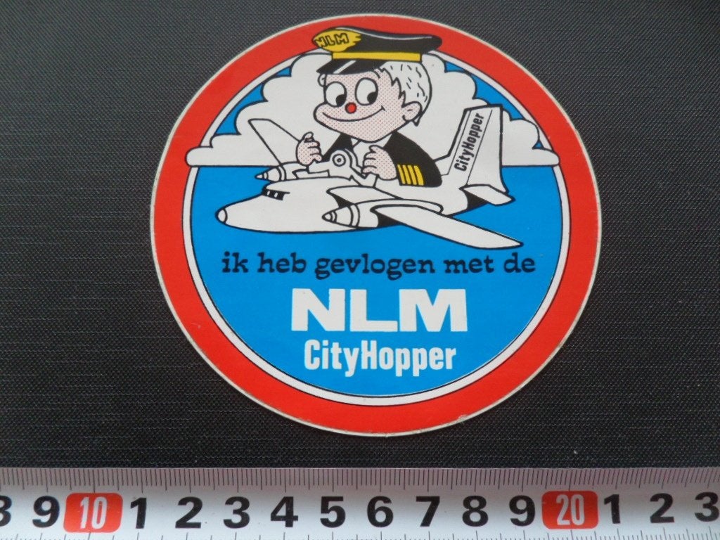 sticker 137 vliegtuig ik heb gevlogen met de NLM cityhopper, Verzamelen, Ophalen, Zo goed als nieuw