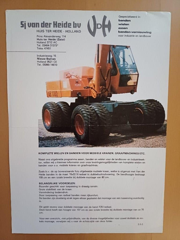Folder Sj van der Heide wielen en banden voor mobiele kranen, Boeken, Ophalen of Verzenden, Gelezen, Tractor en Landbouw