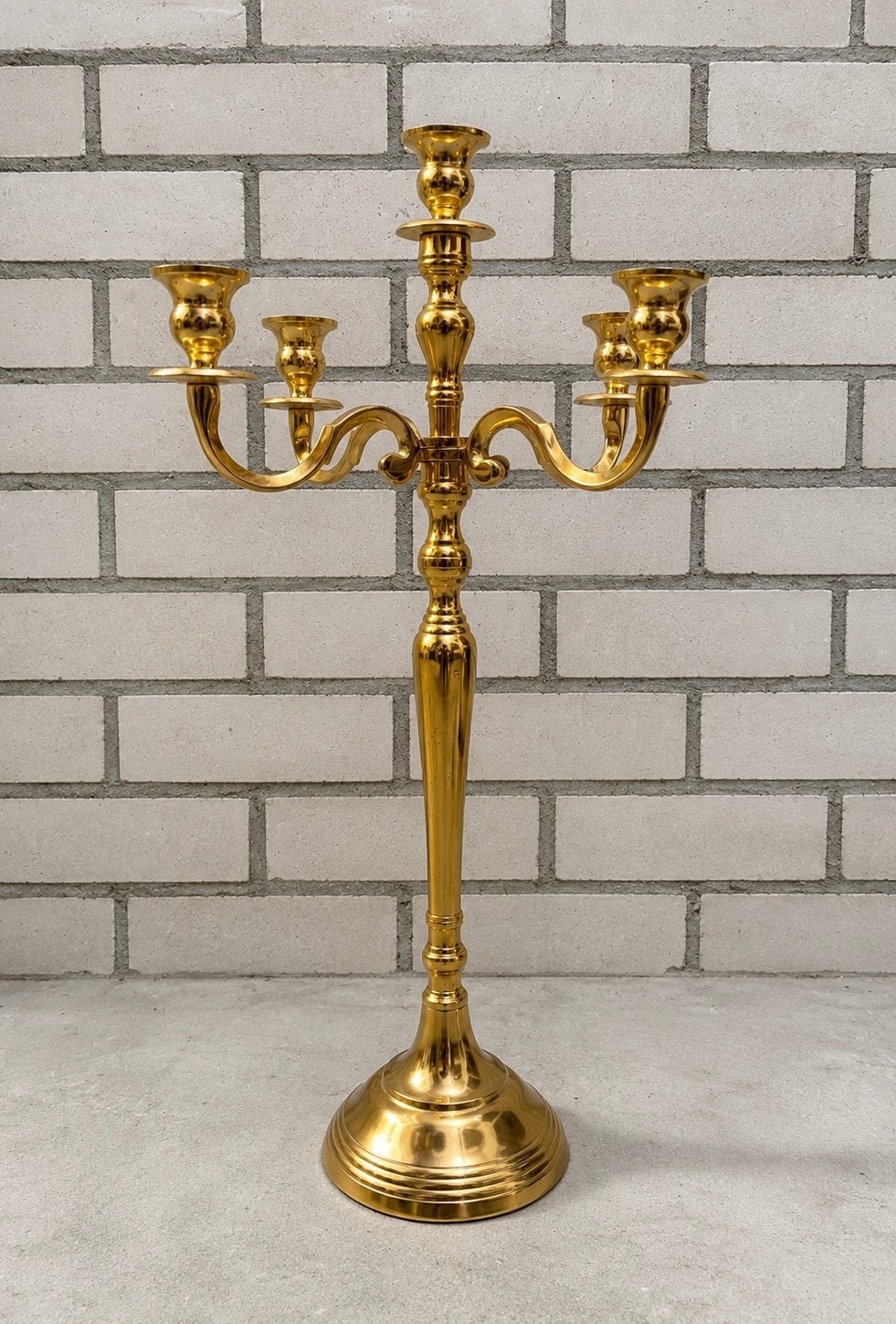 Set van 3 Kandelaren, 5-armig, 60 cm, goudkleurig, Ophalen, Overige materialen