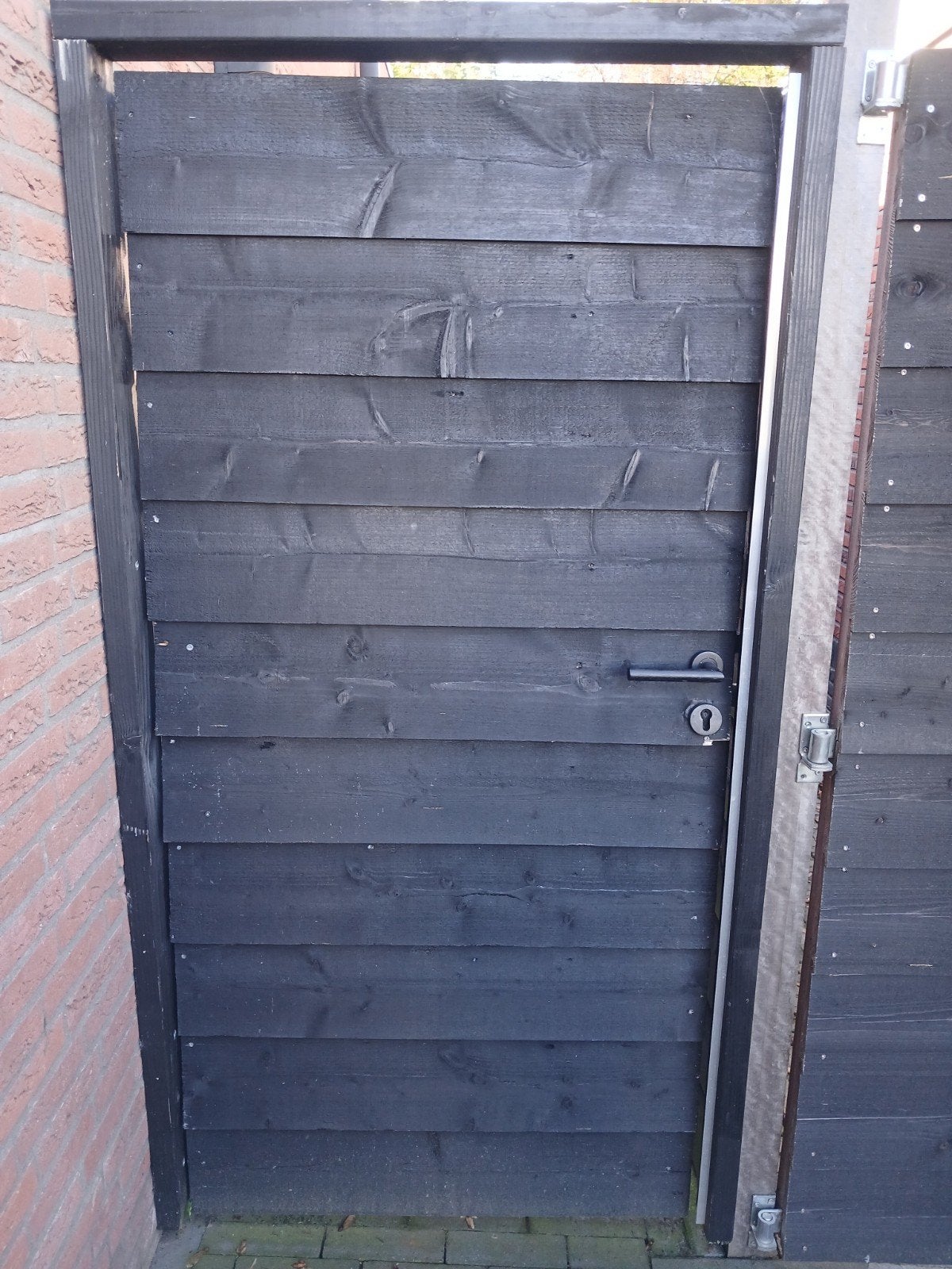 Zwarte poort 180x87 met frame, Tuin en Terras, Ophalen, Gebruikt, Minder dan 100 cm, Looppoort