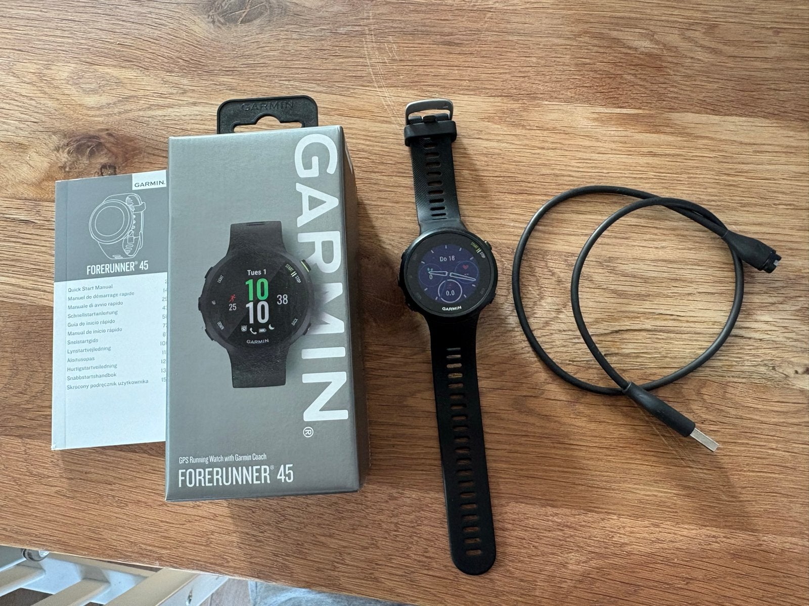 Garmin Forerunner 45 GPS Hardloophorloge Zwart, Sieraden, Tassen en Uiterlijk, Sporthorloges, Afstand, Zwart, Ophalen of Verzenden