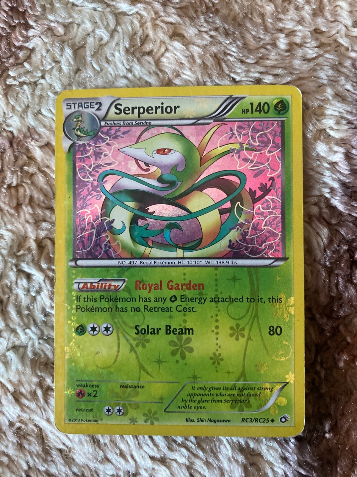 Serperior Pokémon Kaart RC3/RC25 Holo - Zo goed als nieuw, Ophalen of Verzenden, Zo goed als nieuw, Losse kaart, Foil