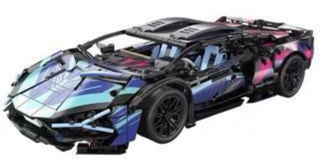 Race auto Cyberpunk Lam bouwpakket mini stukjes, Hobby en Vrije tijd, Modelbouw | Auto's en Voertuigen, Nieuw, Auto, Overige merken