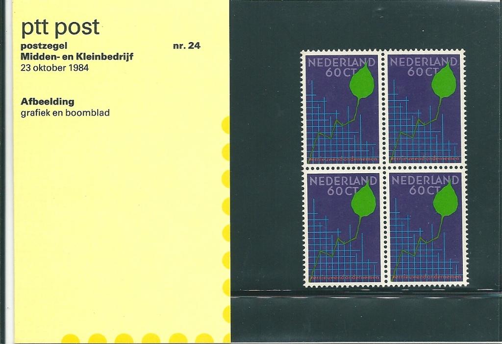 Postzegelmapje nummer 24 - Midden- en Kleinbedrijf-jaar 1984, Verzenden, Na 1940, Postfris
