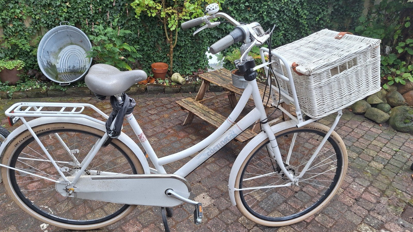 Cortina Moederfiets;  58 cm frame, stuurslot, extra sl, Terugtraprem, Gebruikt, Dubbele standaard, 56 cm of meer