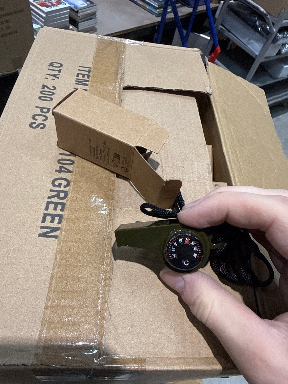 1.000 Nieuwe Groene Leger Fluitjes met Kompas, Ophalen of Verzenden, Nieuw