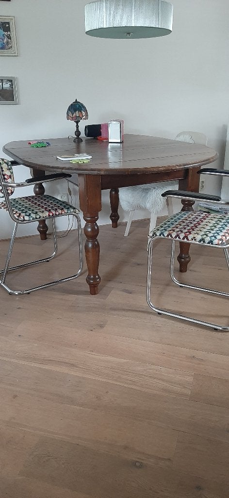 Eetkamertafel verstelbaar in maat, Huis en Inrichting, Tafels | Eettafels, Ophalen, Gebruikt, 100 tot 150 cm, Landelijk