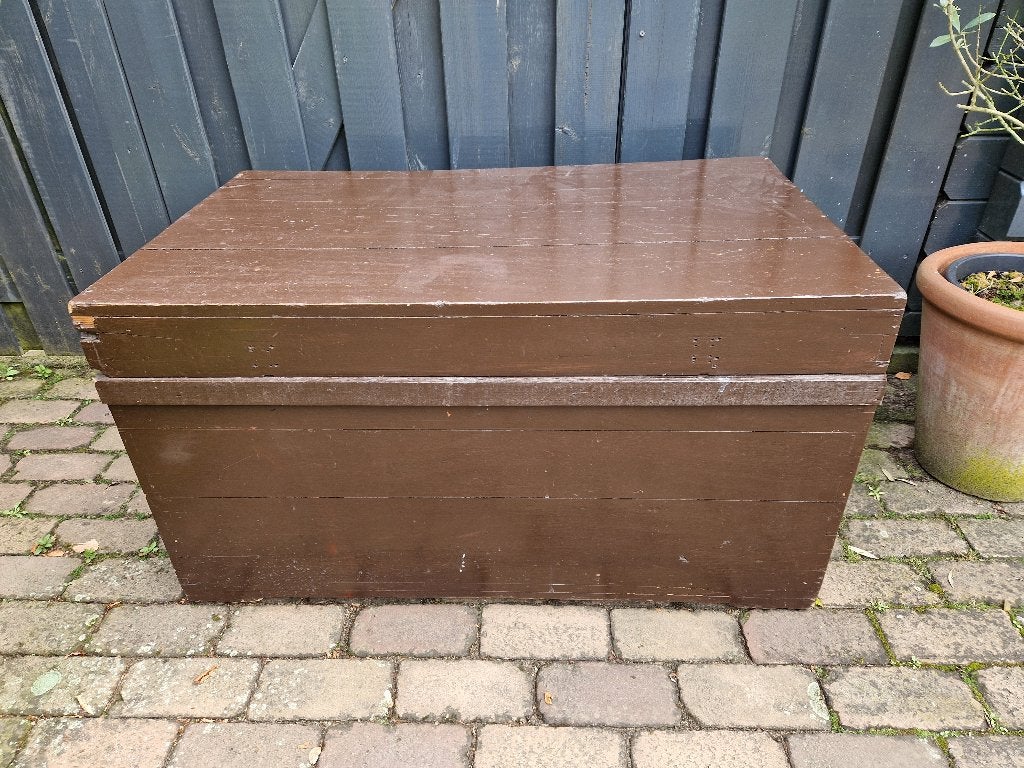 Grote oude houten Kist -  Dekenkist - Hutkoffer, Ophalen, 50 – 75, Gebruikt, 100 tot 150 cm