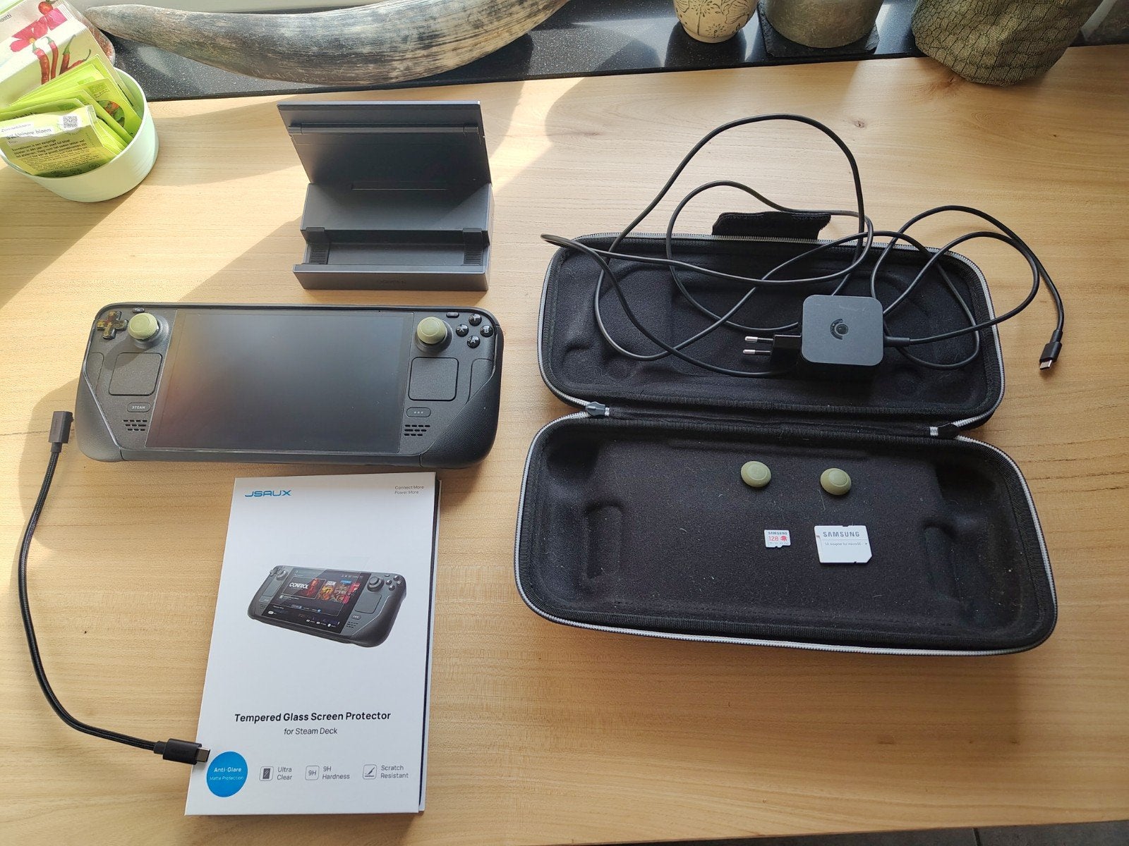 Steam Deck OLED 1TB -  128GB SD - JSAUX Modcase - Dock, Spelcomputers en Games, Ophalen of Verzenden, Valve, Zo goed als nieuw