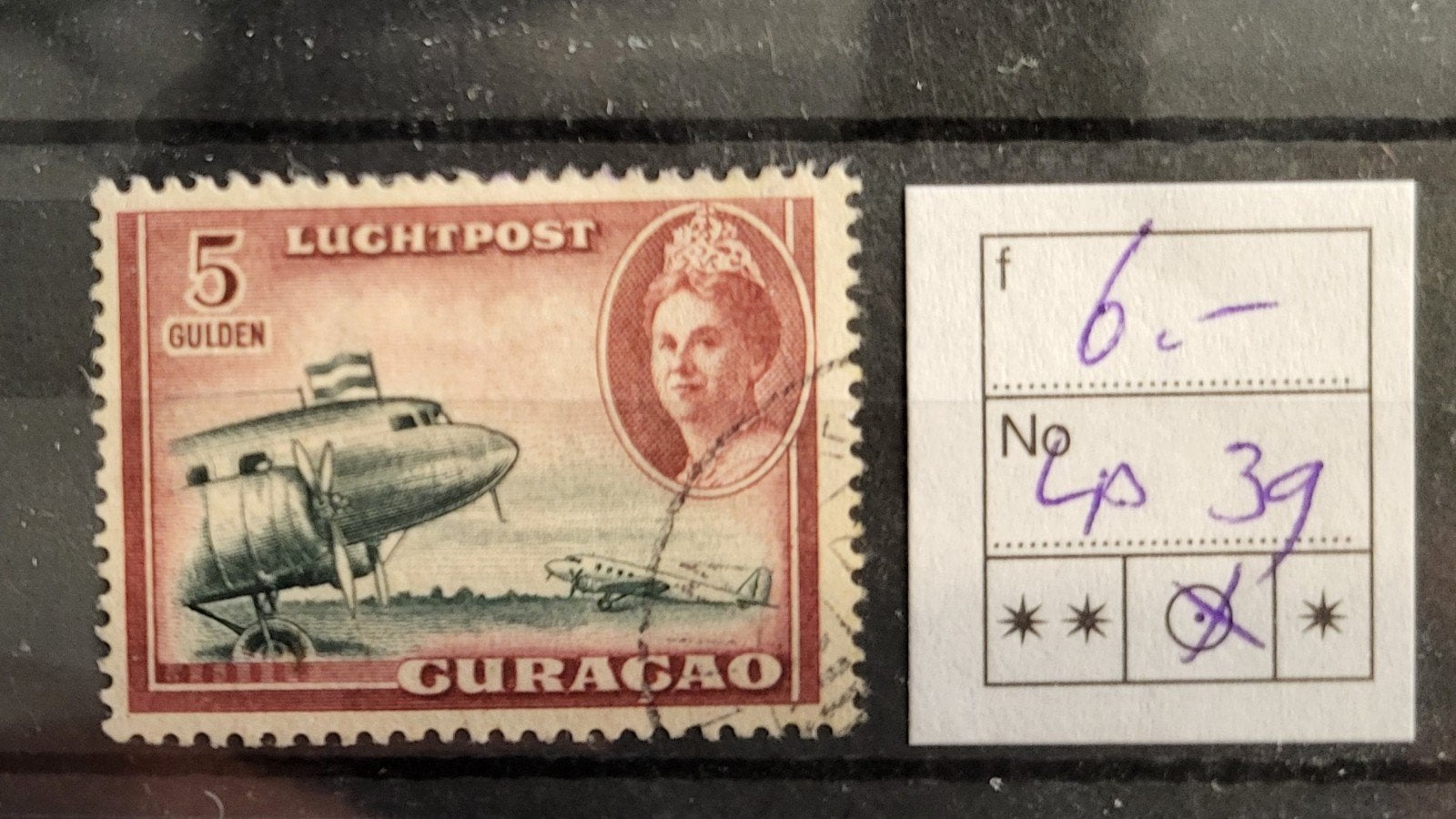 Curacao luchtpost 39, Ophalen of Verzenden, Gestempeld