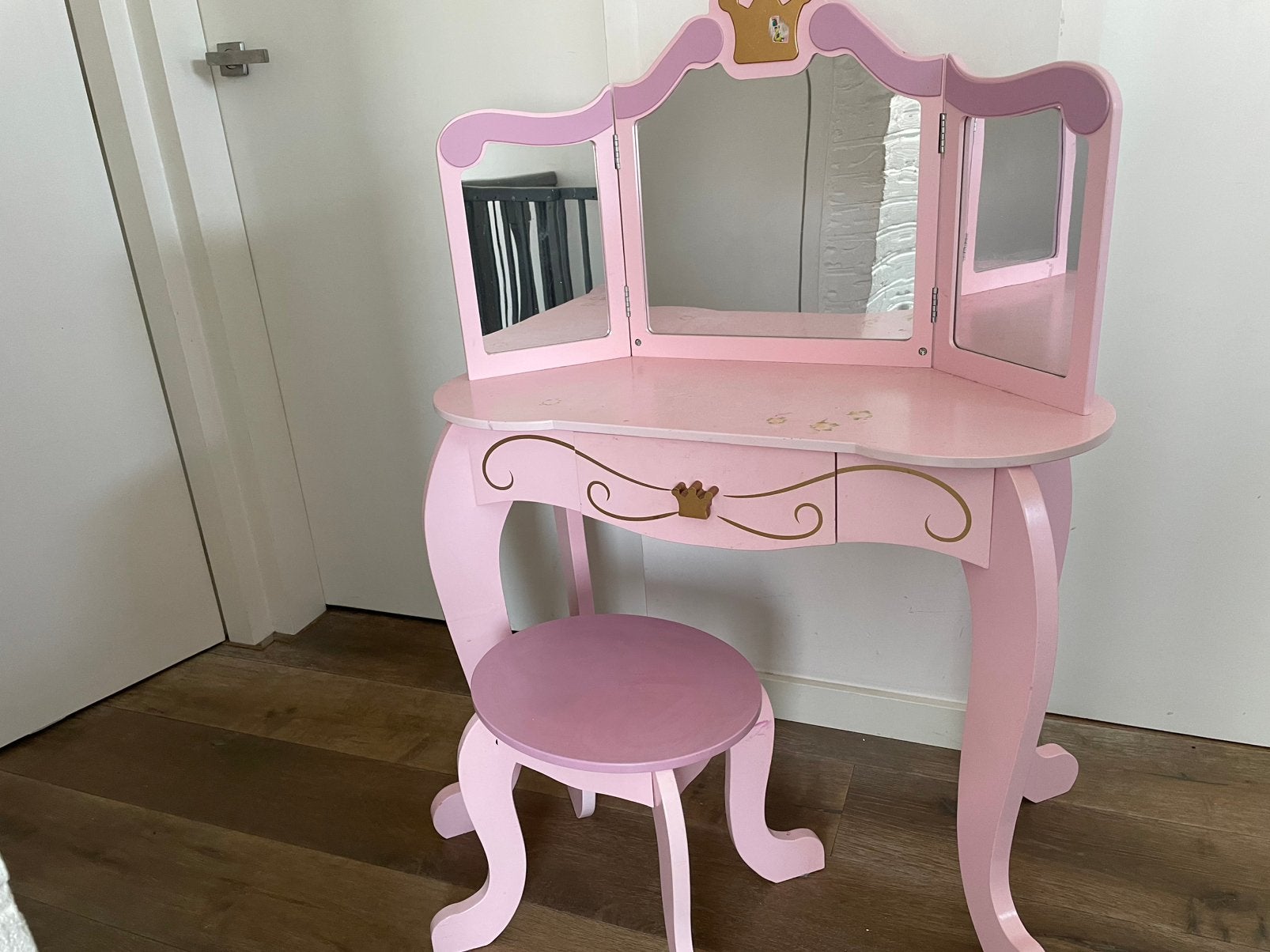Leuk make up tafeltje met krukje, Ophalen, Gebruikt, 50 tot 100 cm, Minder dan 100 cm