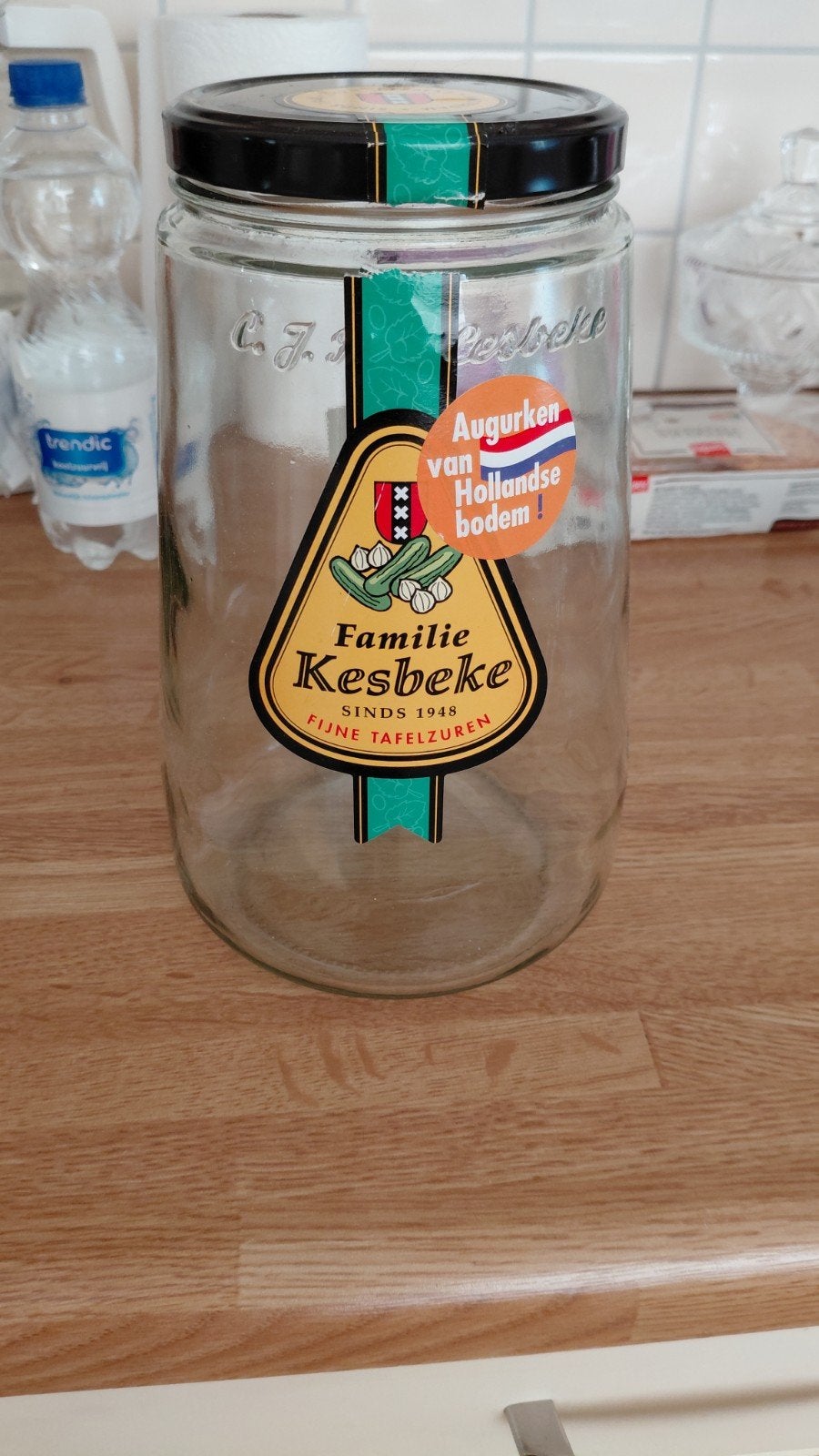 Grote glazen voorraadpot met deksel - Kesbeke, Ophalen of Verzenden, Voorraadpot, Overige merken, Glas