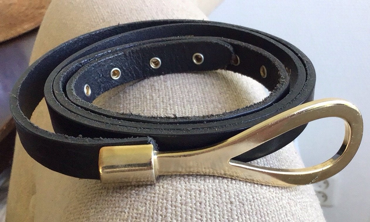 Zwarte leren riem van Josephine & Co - Maat 95, Minder dan 3 cm, 90 tot 100 cm, Heupriem, Ophalen of Verzenden