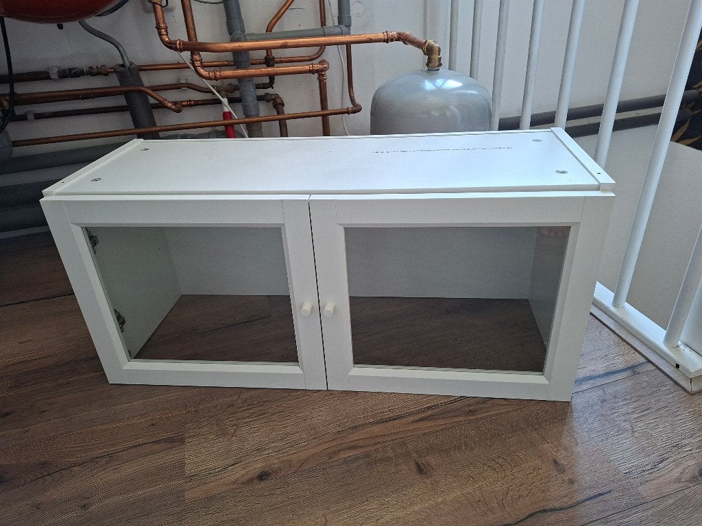 Opzetkast Ikea Billy wit met deuren, Huis en Inrichting, Kasten | Boekenkasten, Ophalen, 200 cm of meer, 50 tot 100 cm, Zo goed als nieuw