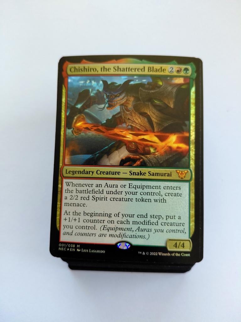 Mtg commander deck chisiro equipment auras groen rood, Verzenden, Zo goed als nieuw, Starterdeck
