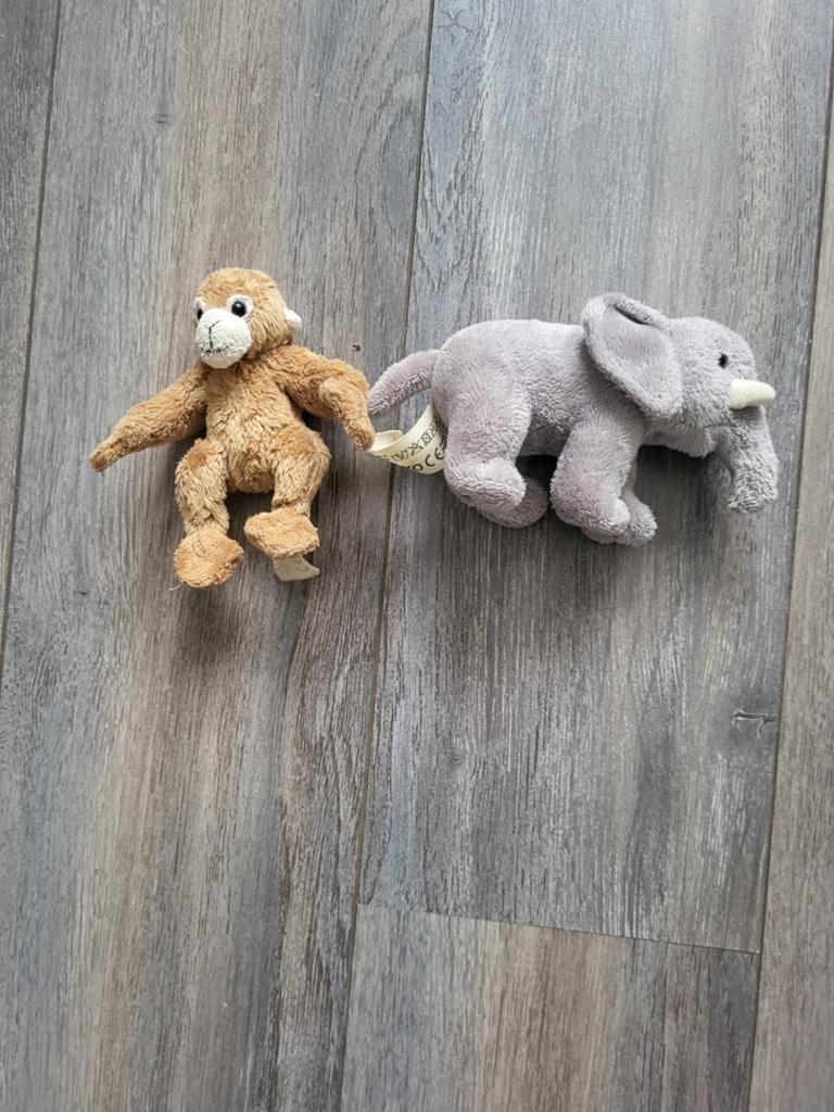 WNF knuffels aap en olifant, Ophalen of Verzenden, Zo goed als nieuw, Olifant