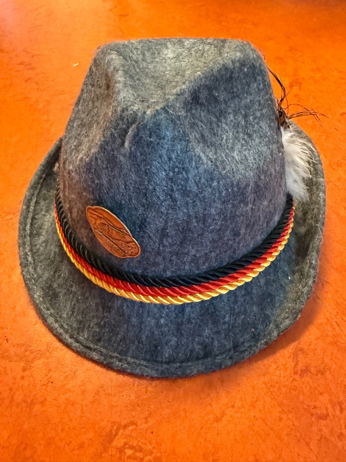 Echte Oktoberfest hoed met veer en koord, Ophalen of Verzenden, Gedragen, One size fits all, Hoed