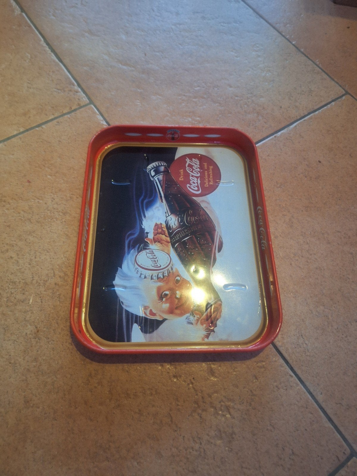 Vintage Coca-Cola dienblad - Gebruikt, Ophalen of Verzenden, Gebruikt, Gebruiksvoorwerp