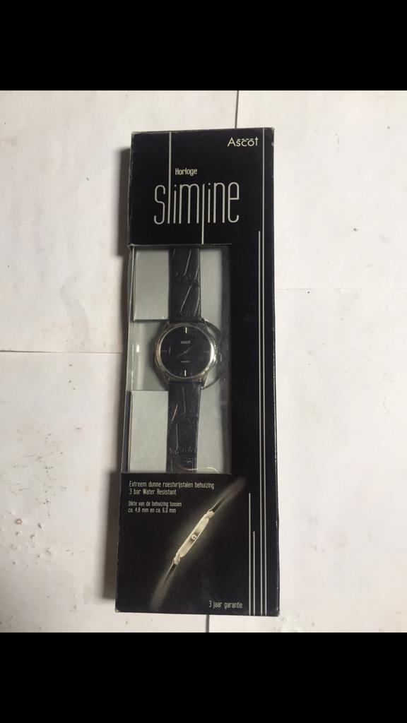 Horloge slimline(heren/dames/kinderen)nieuw, Overige merken, Overige materialen, Leer, Polshorloge