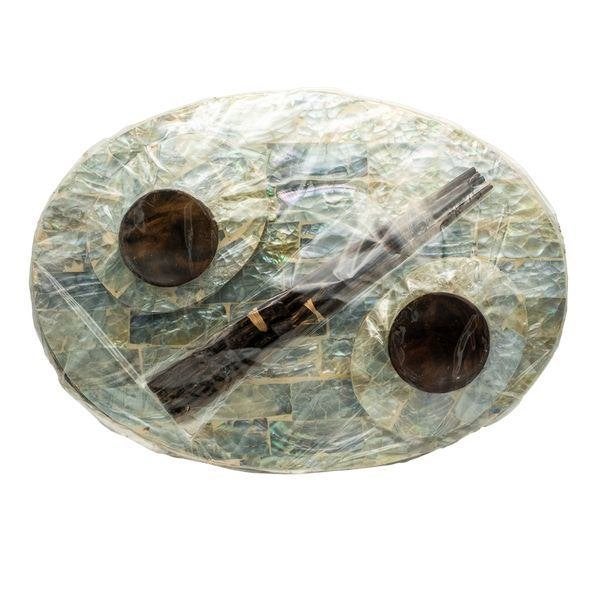 Luxe Sushi Set van Abalone Schelp, Overige materialen, Nieuw, Ophalen of Verzenden, Bord(en)