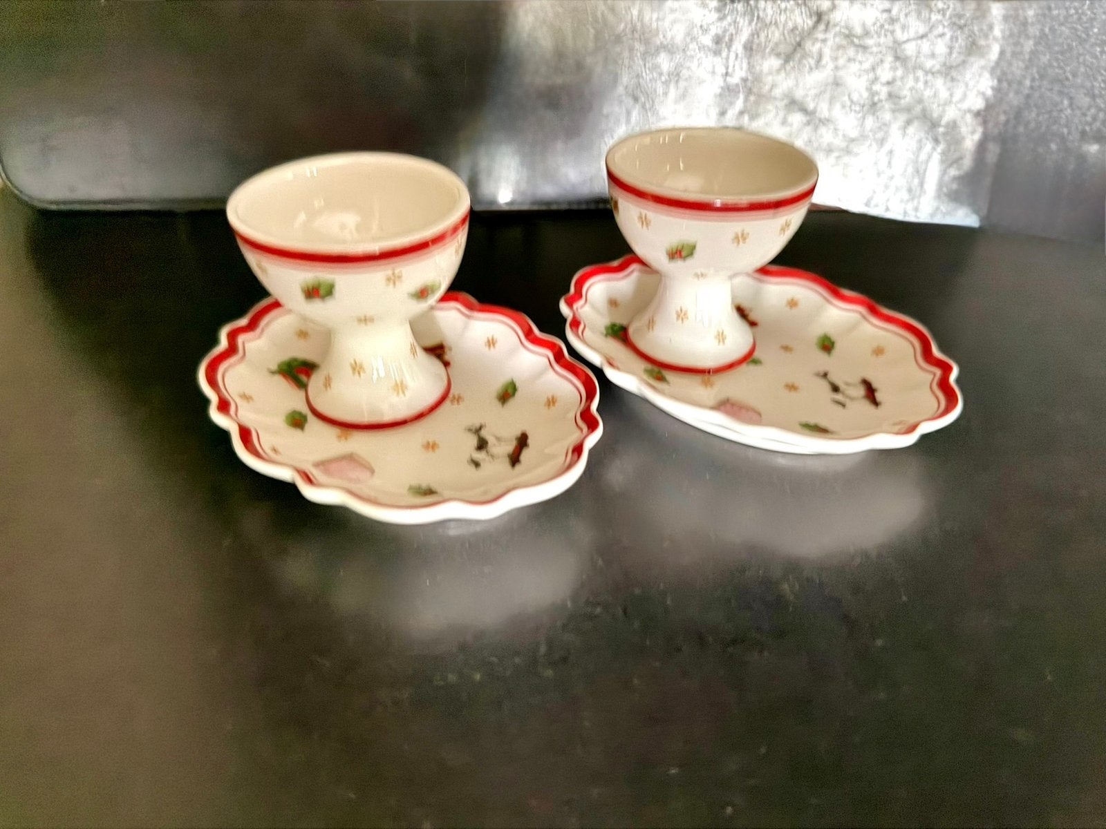 Villeroy & Boch Toy’s Delight 2.Eierdopjes+2.Bordjes, Diversen, Kerst, Ophalen of Verzenden, Nieuw