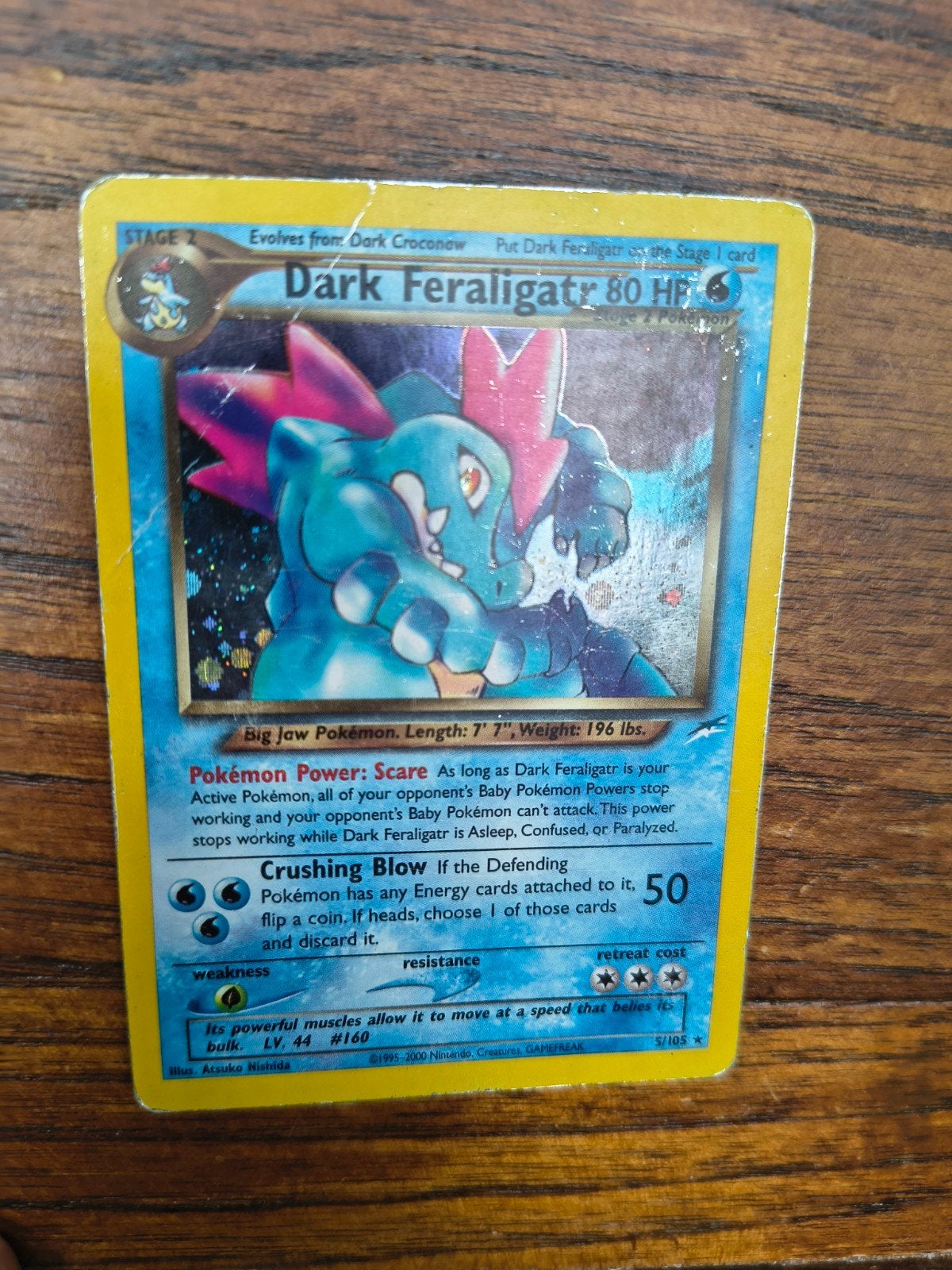 Pokémon Dark Feraligatr 80 HP - Zeldzame Kaart, Ophalen of Verzenden, Gebruikt, Losse kaart, Foil
