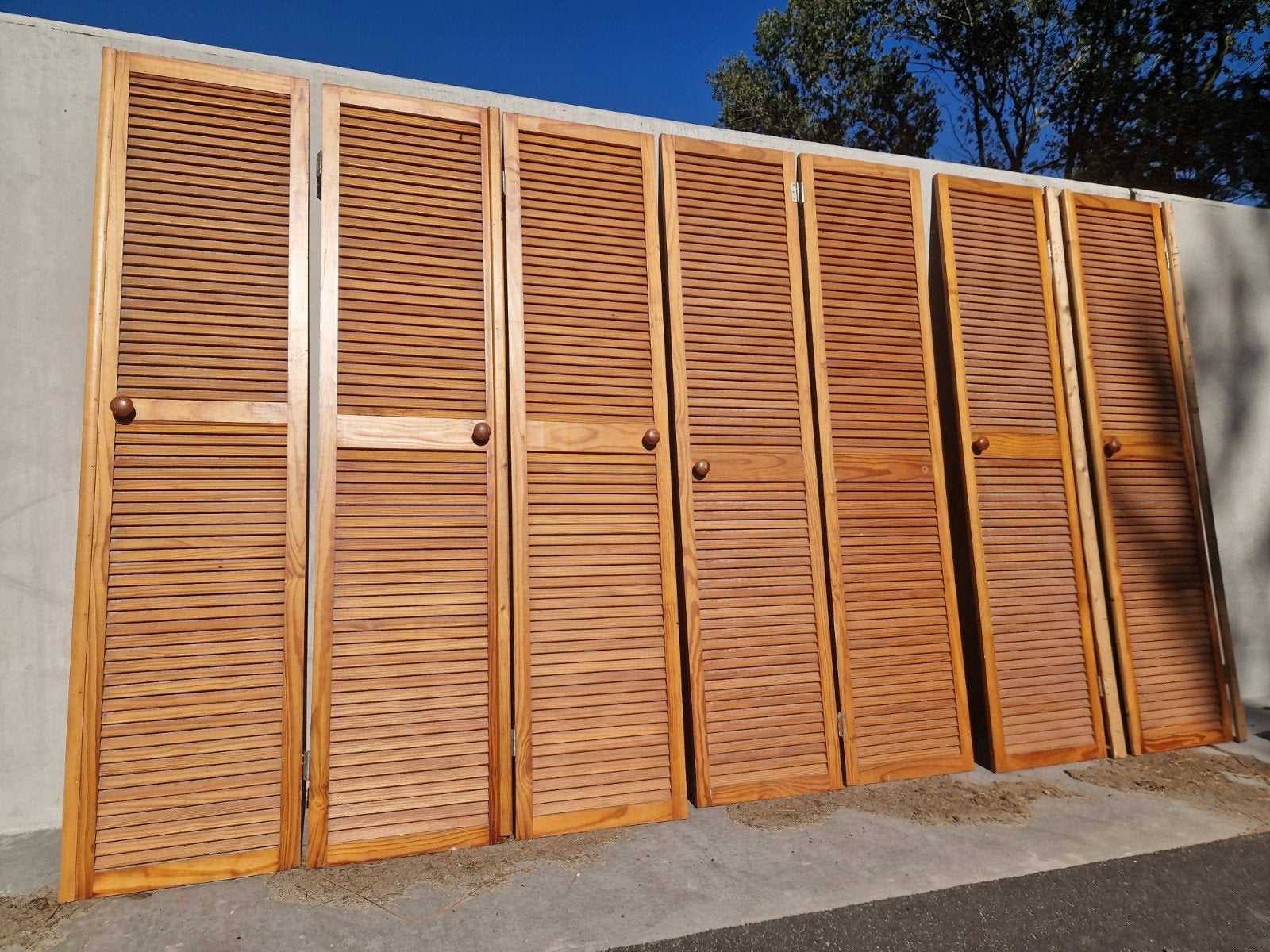 9 stuks houten louvre deuren, Ophalen, Gebruikt, Minder dan 80 cm, Binnendeur