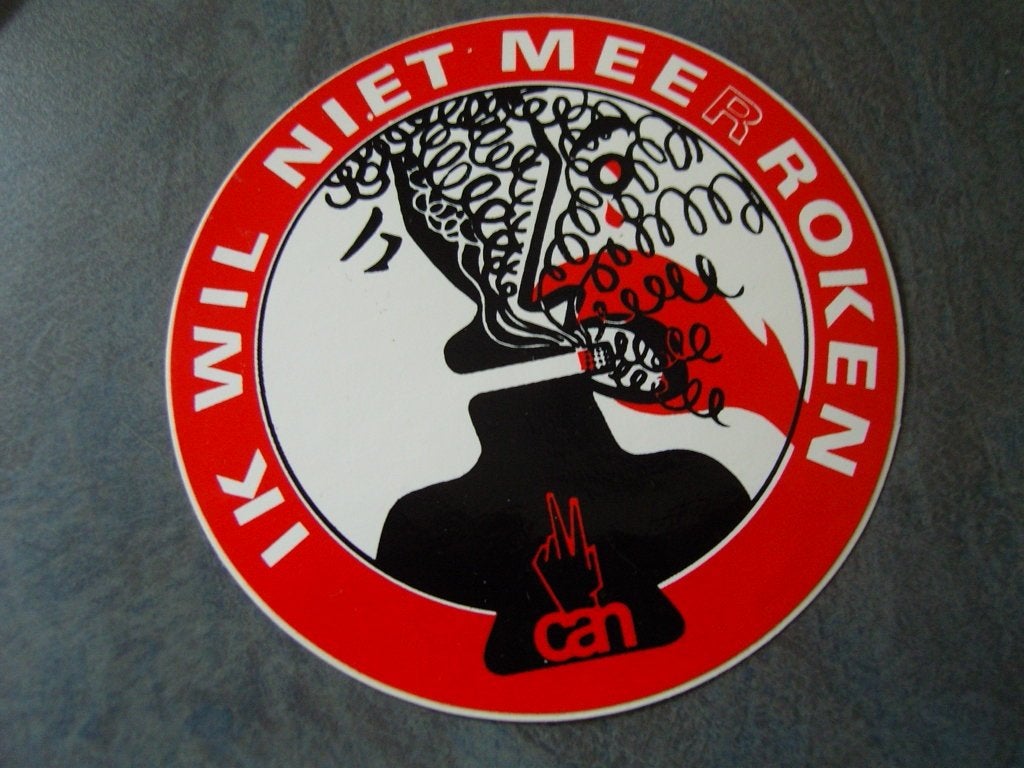 sticker CAN  Ik wil niet meer roken, Ophalen, Zo goed als nieuw