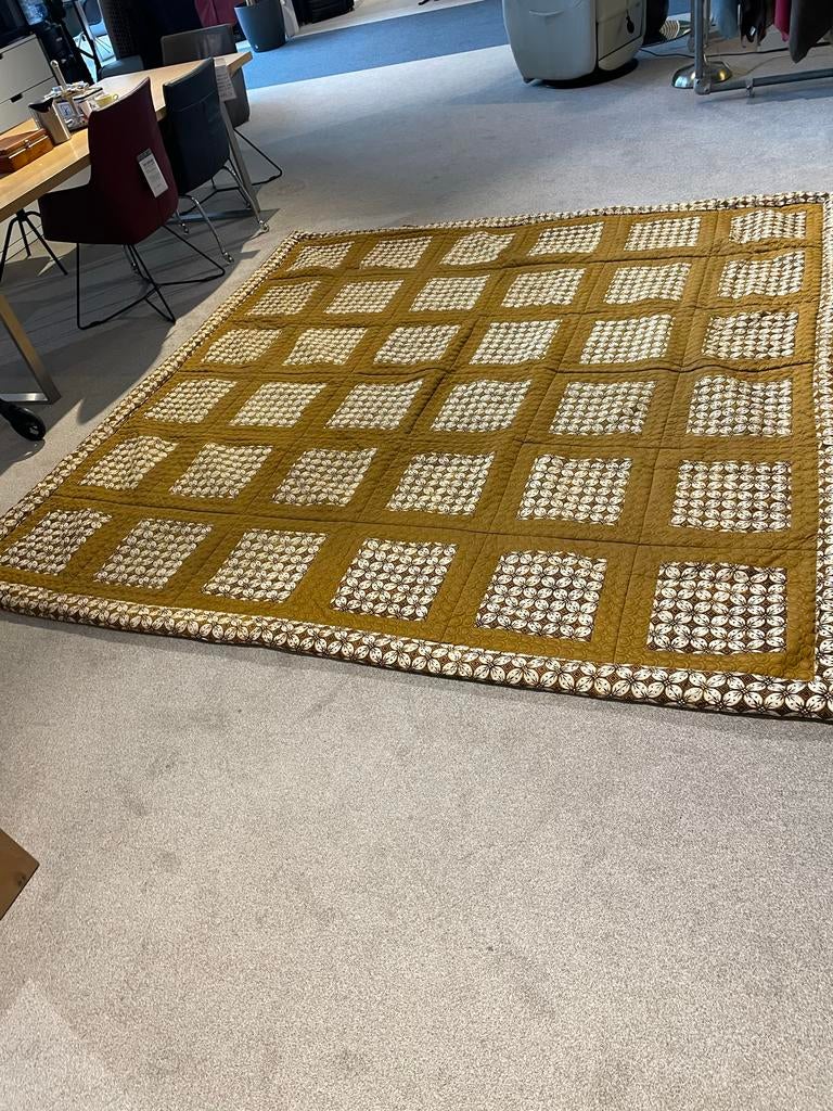 Groot handgemaakt sprei/quilt met batikpatroon, Bruin, Vierkant, 200 cm of meer, Ophalen of Verzenden