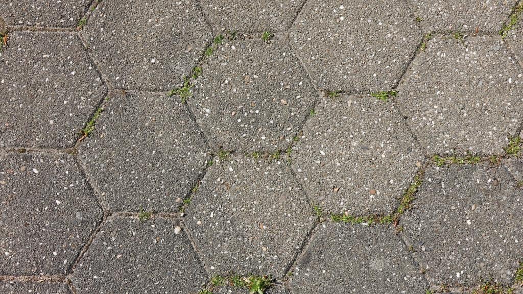 Beton tegels - zeskant, Tuin en Terras, Ophalen, Gebruikt, 10 m² of meer, Beton
