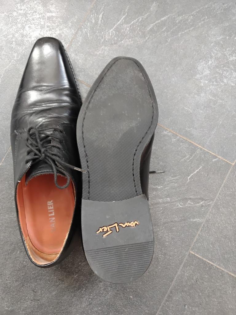 Nette zwarte veterschoenen van Van Lier maat 44, Verzenden, Zwart, Van Lier, Zo goed als nieuw