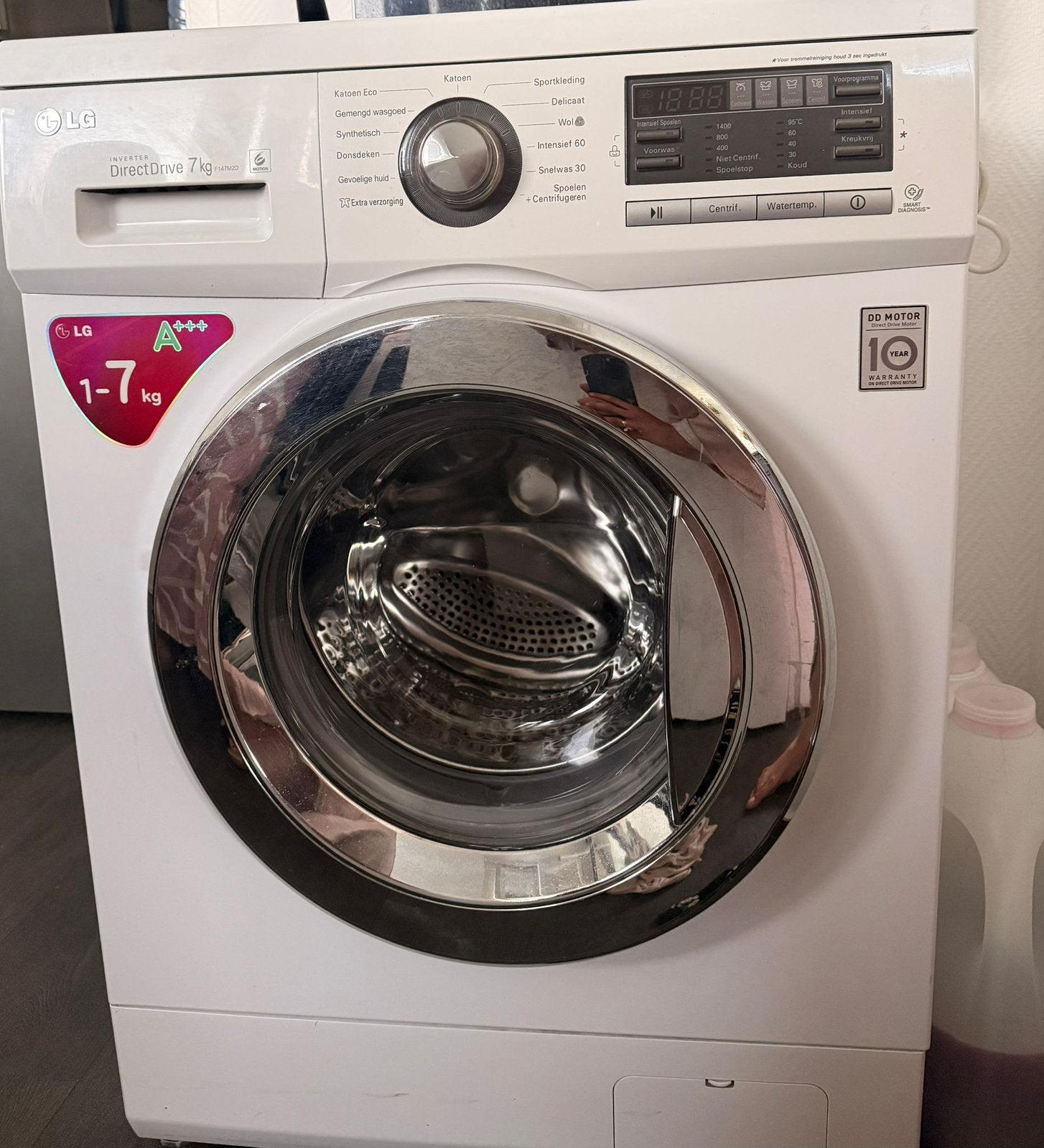Lg wasmachine, Witgoed en Apparatuur, Ophalen, Zo goed als nieuw, 1200 tot 1600 toeren, 85 tot 90 cm