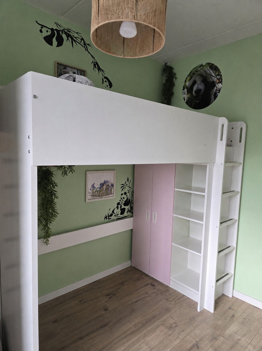 Hoogslaper met kast en planken, Ophalen, Gebruikt, Eenpersoons, 200 cm