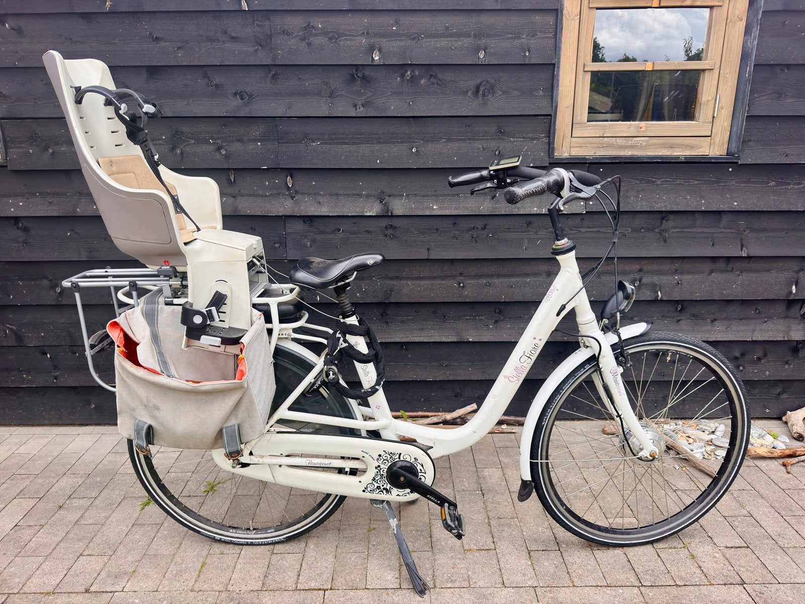 Stella Fiore Mama E-bike met extra’s, Gebruikt, Velgrem, Dubbele standaard, 50 tot 53 cm