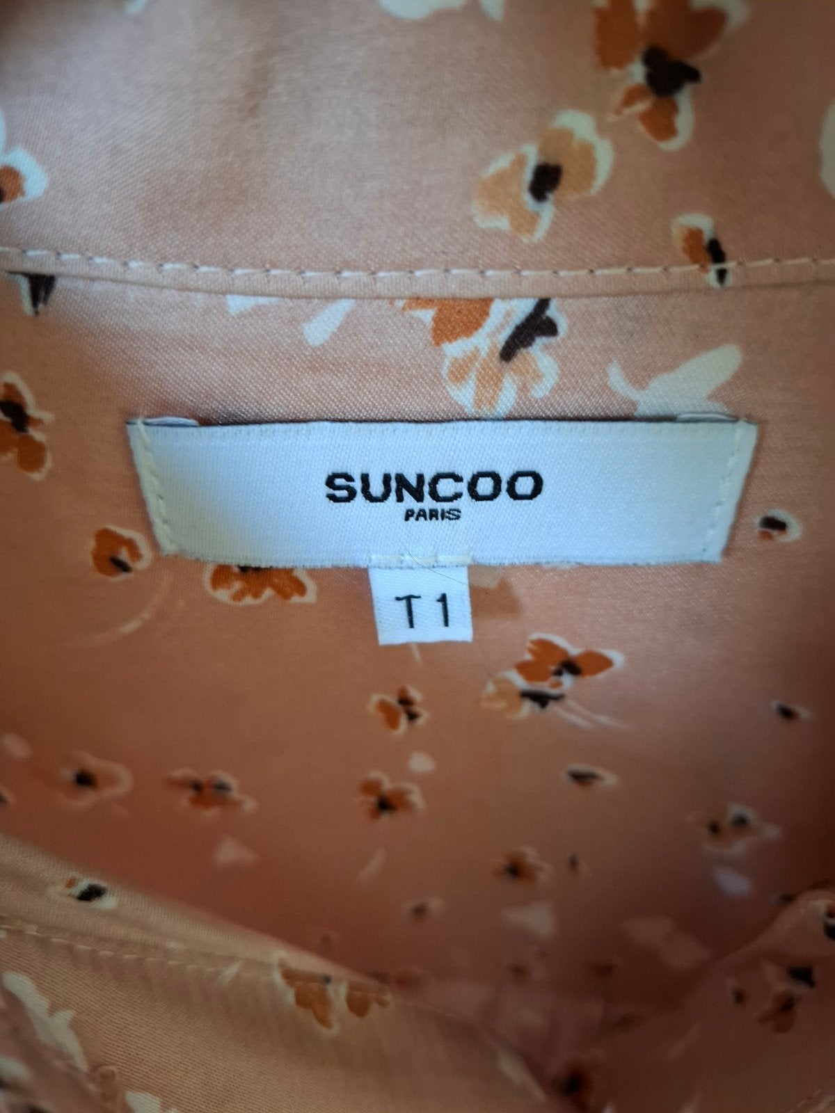 Zalmroze blouse met bloemenprint - Suncoo Paris, Ophalen of Verzenden, Zo goed als nieuw, Suncoo, Roze